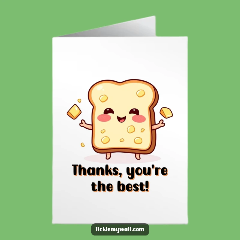 Free Printable Thank You Card: Toast Juggling Butter - Grateful Downloadable Humor