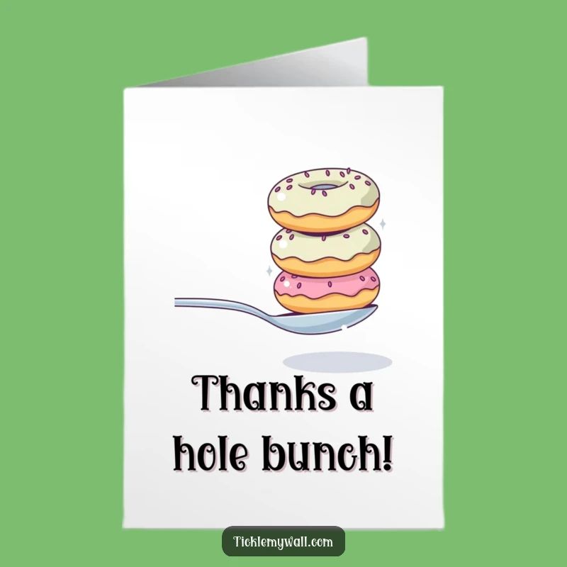 Free Printable Thank You Card: Wobbly Donuts Saying Thanks with Spoon Balance