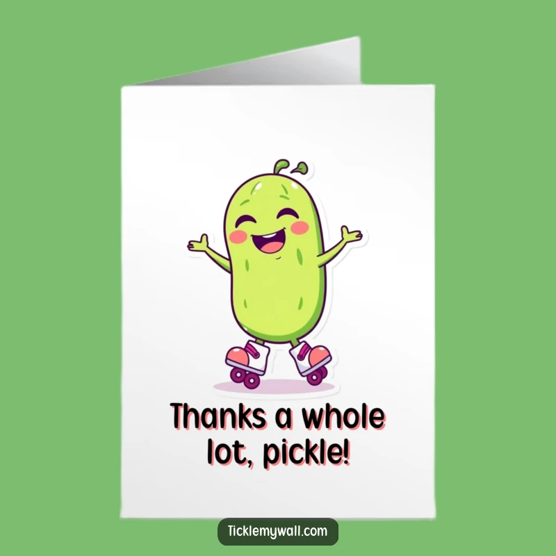 Free Printable Thank You Card: Laughing Pickle Skater for a Fun Downloadable Gift