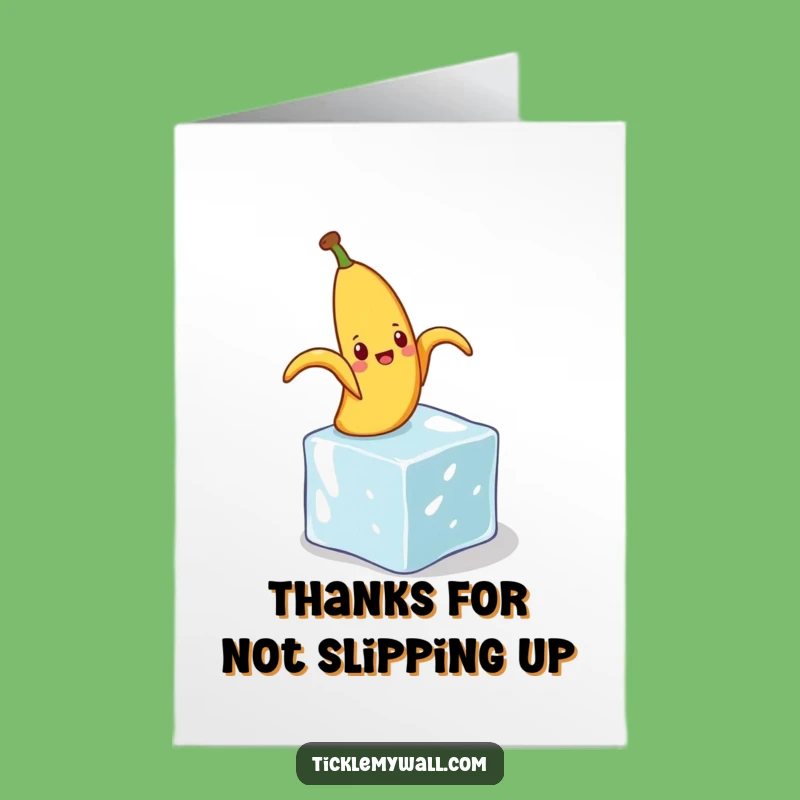 Free Printable Thank You Card: Wacky Banana Peel Slip Gratitude Downloadable Gift