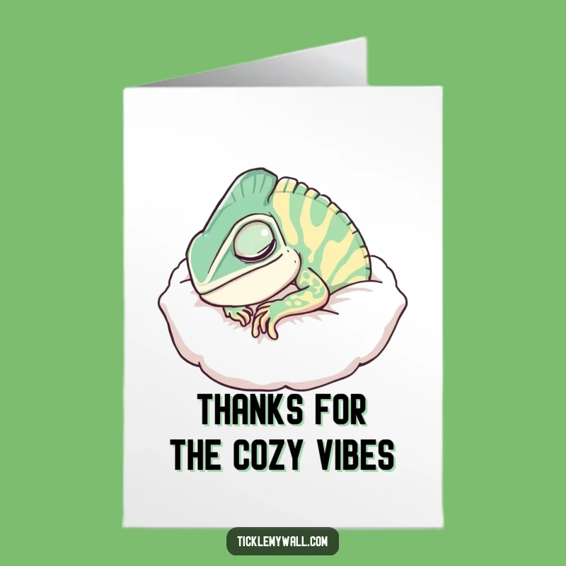 Free Printable Funny Chameleon Pillow Thank You Card - Adorable Downloadable Gift