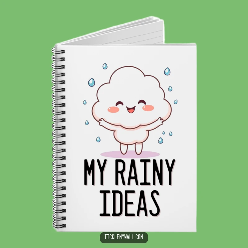 Funny Happy Cloud Notebook, Weather Ideas Journal, Whimsical Stationery