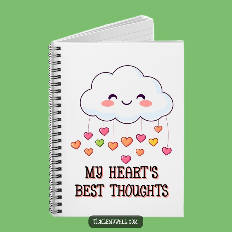 Funny Smiling Cloud Notebook: Raining Hearts, Journal Your Joy, Perfect Gift
