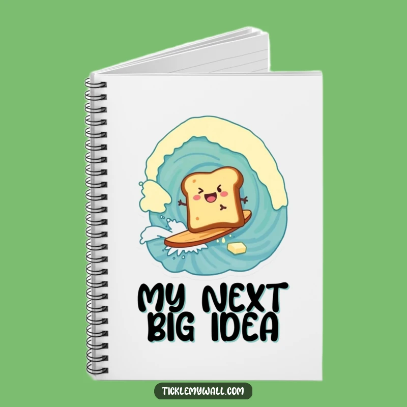Funny Toast Surfing Butter Notebook Gift - Jot Down Your Breakfast Ideas!