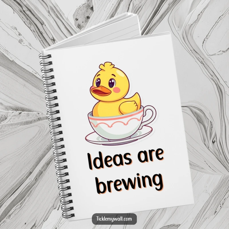 Funny Rubber Ducky Teacup Notebook: A surprised rubber ducky in a teacup on the cover, a whimsical and practical journal.