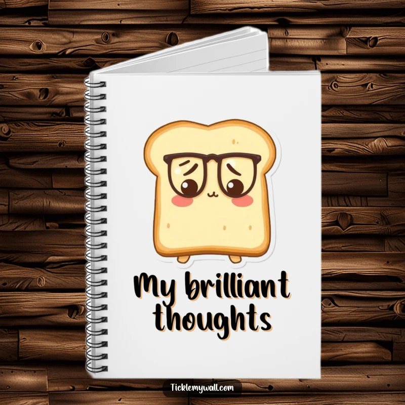 Funny Puzzled Toast Notebook: A confused piece of toast wearing oversized spectacles on the cover, a witty and practical journal.