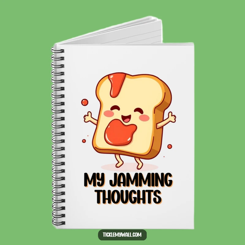 Funny Dancing Toast Notebook, Breakfast Ideas Journal, Whimsical Foodie Stationery