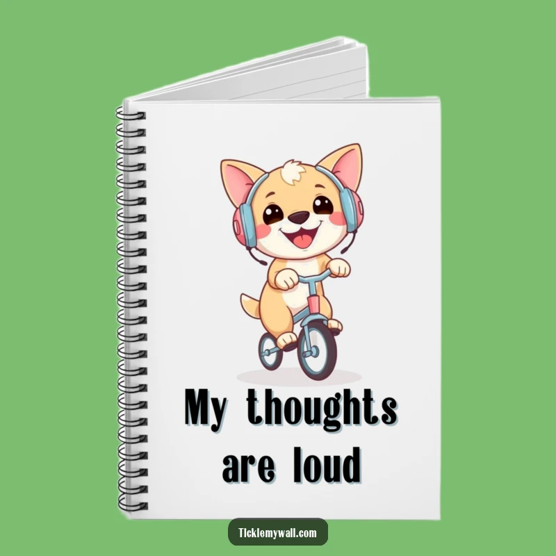 Funny Dog Unicycle Earmuffs Notebook: Jot Down Laughs and Ideas Gift