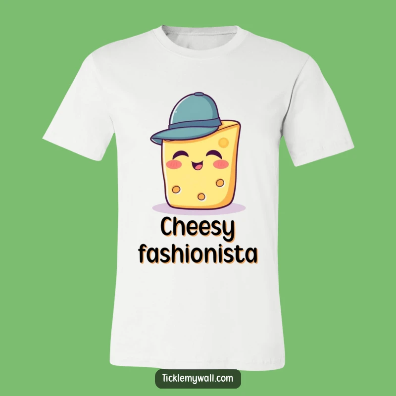 Funny Cheese Hat T-Shirt: Giggling Wedge Fashion Attempt, Hilarious Gift Idea