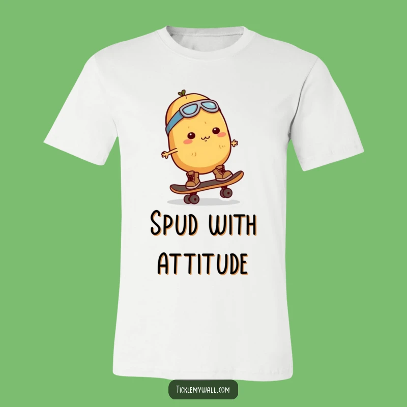 Funny Potato Skater T-Shirt Bold Moves & Laughs Guaranteed