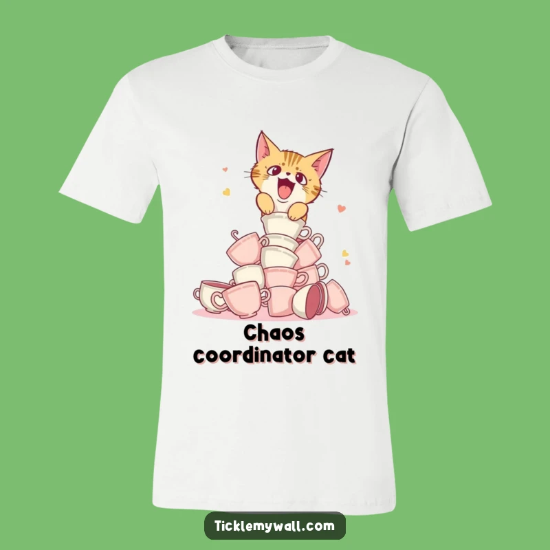 Funny Startled Cat Teacup T-Shirt - The Purrfectly Funny Gift for Feline Fans!