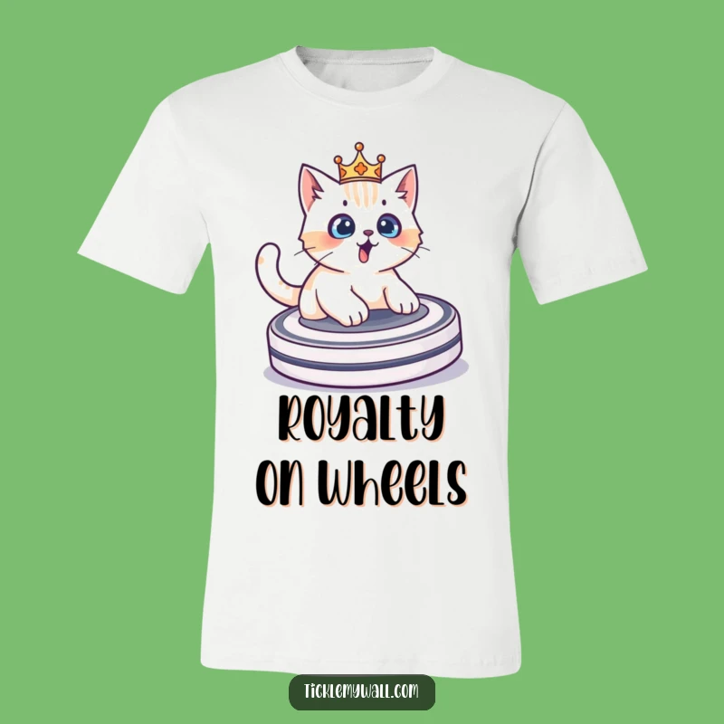Funny Surprised Cat Crown Roomba T-Shirt: A Hilarious Pet Owner Gift Idea