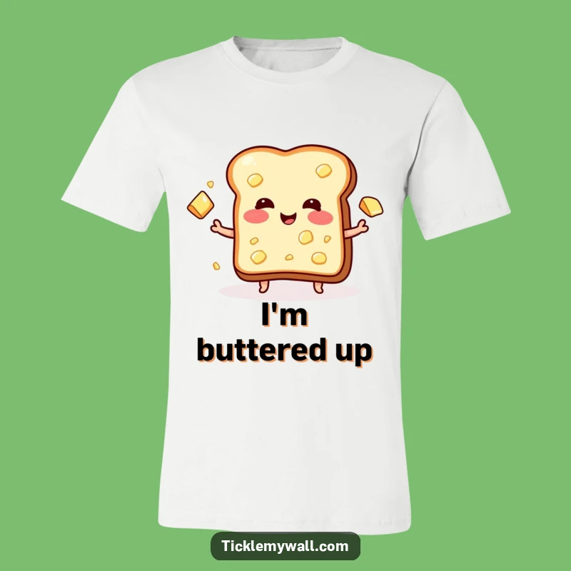 Funny Blushing Toast Butter Juggling T-Shirt - Hilarious Cartoon Apparel Gift Idea