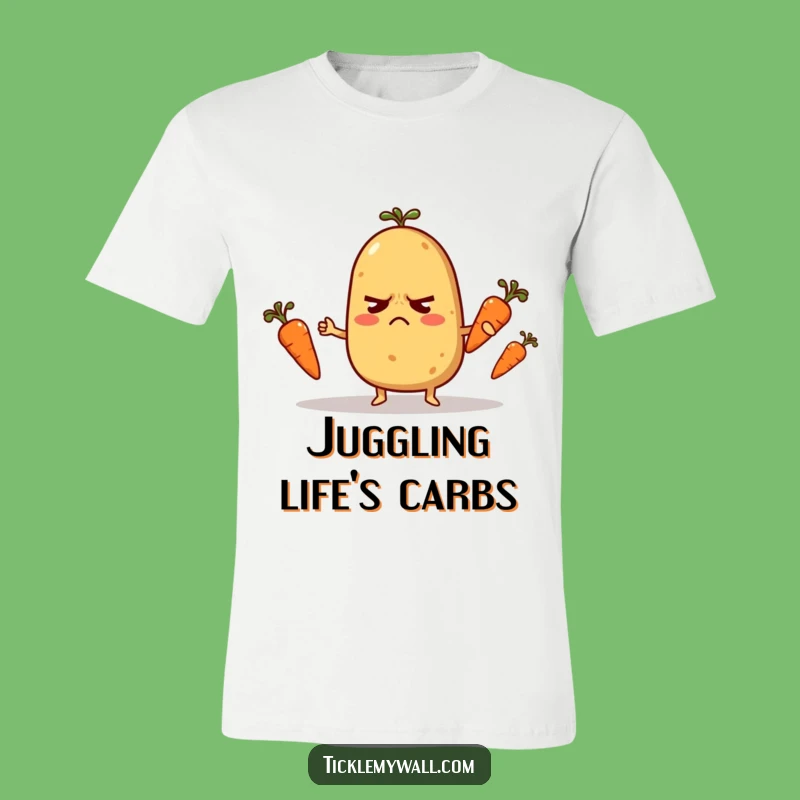 Funny Nervous Potato T-Shirt: Juggling Veggie Tee, Hilarious Funny Gift for Comedians