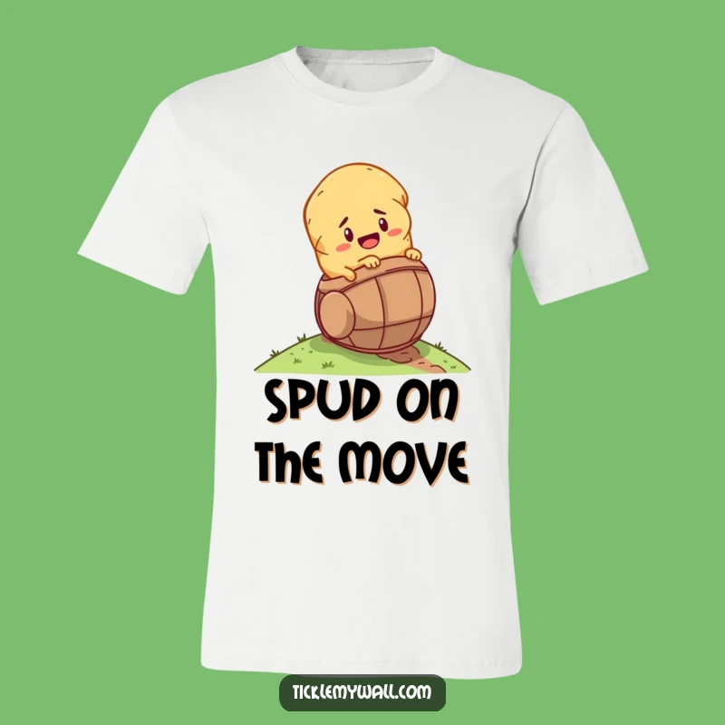 Funny Determined Potato Barrel Tee - Adventurous & Humorous Shirt