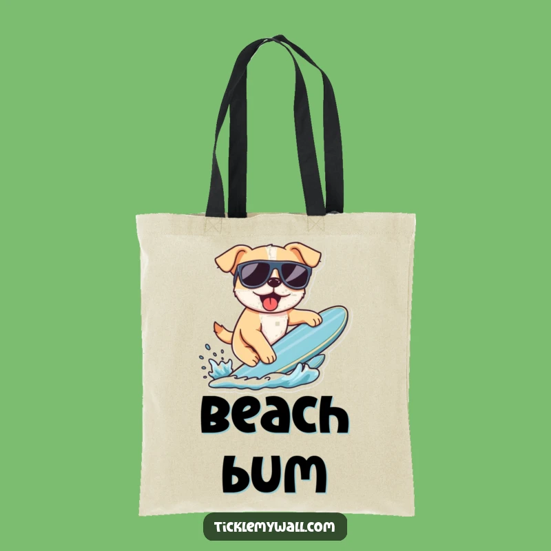 Funny Surf Dog Tote Bag: Cool Canine Carry-All, Great Funny Gift!