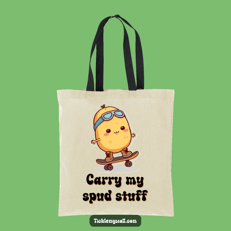 Funny Potato Skater Tote Bag Carry Your Radness