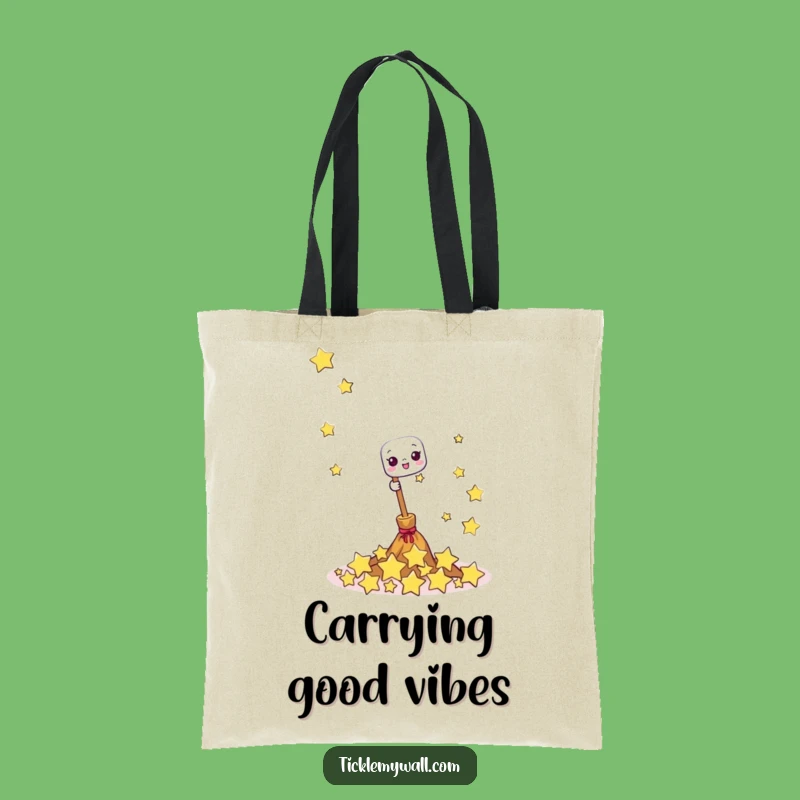 Funny Happy Broom Tote Bag: Carry Your Magic and Essentials with Joy
