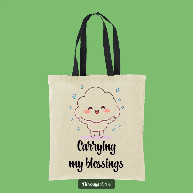 Funny Happy Cloud Tote Bag, Juggling Rain Accessory, Versatile Whimsical Gift
