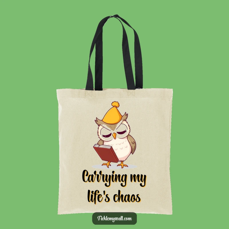 Funny Clumsy Owl Tote Bag - Carry Your Laughs & Books Anywhere!