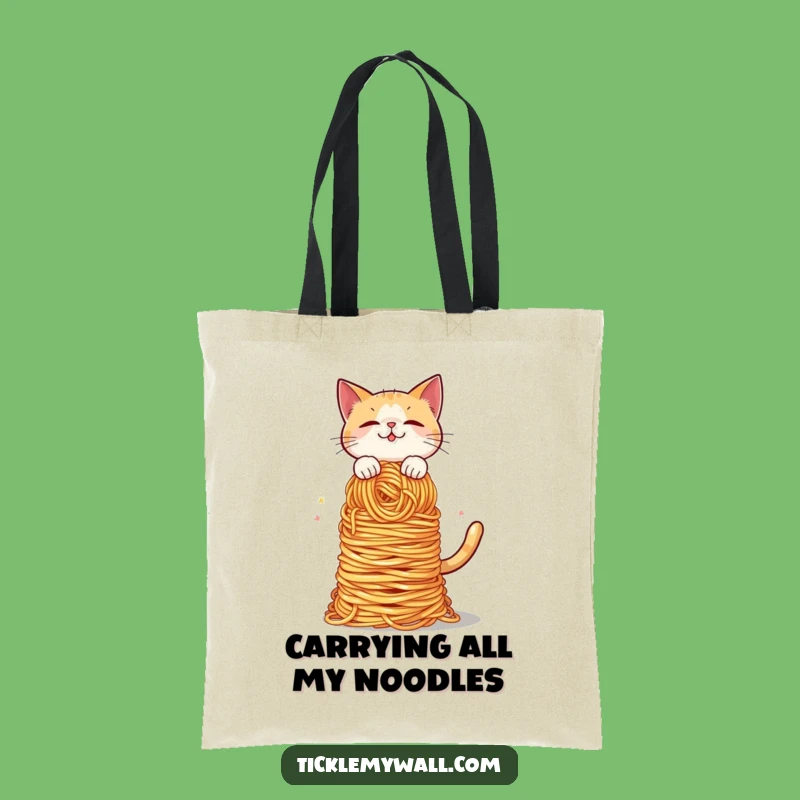 Funny Cat Spaghetti Balance Tote Bag: Carry Your Laughs in Style!