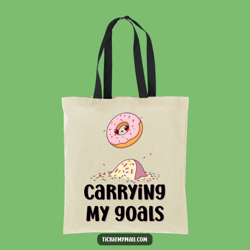 Funny Donut Obstacle Tote Bag - Carry Your Goals with Sweet Cartoon Flair!