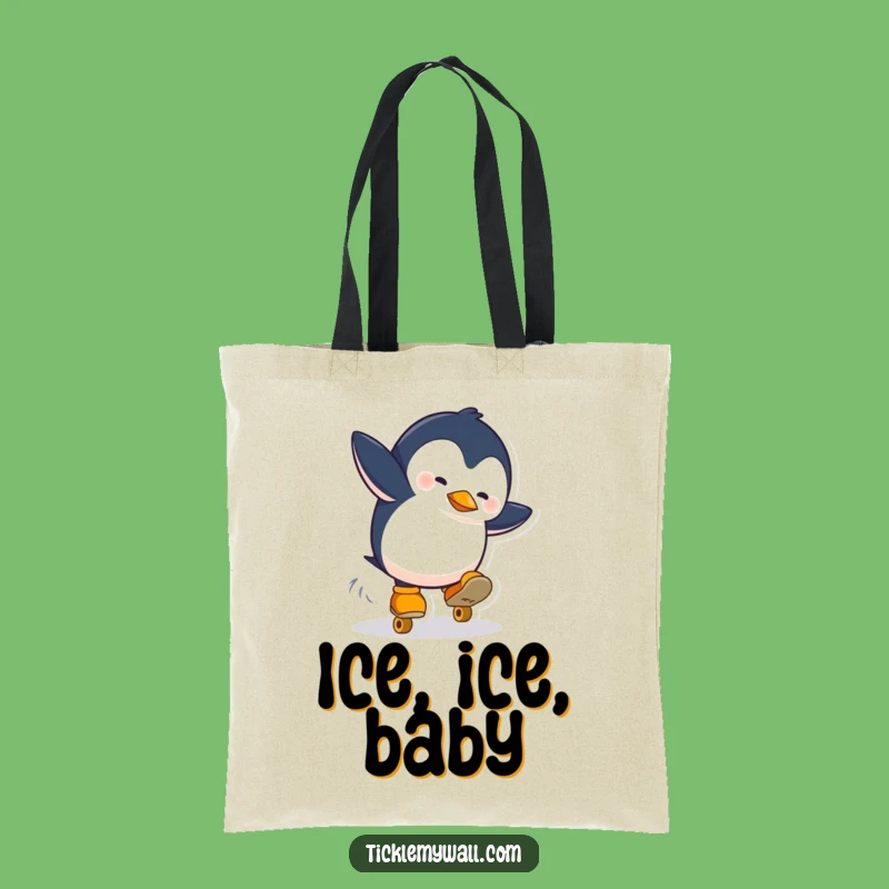 Funny Penguin Skate Carry-All Tote: Hilarious Fall Bag, Great Funny Gift!