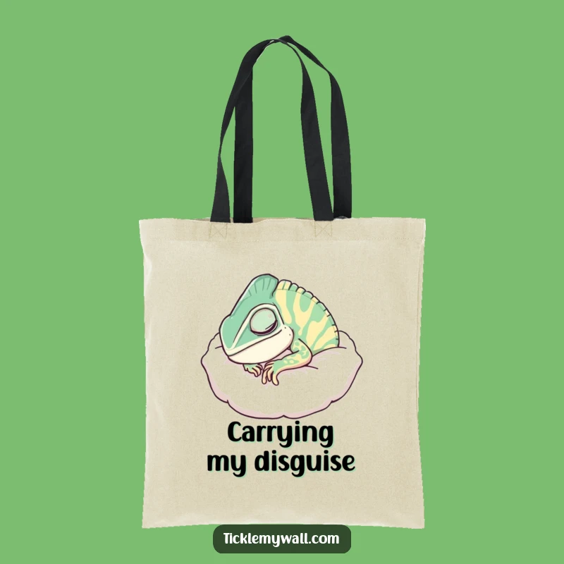 Funny Snoring Chameleon Pillow Tote Bag: Carry Your Essentials with Humorous Style