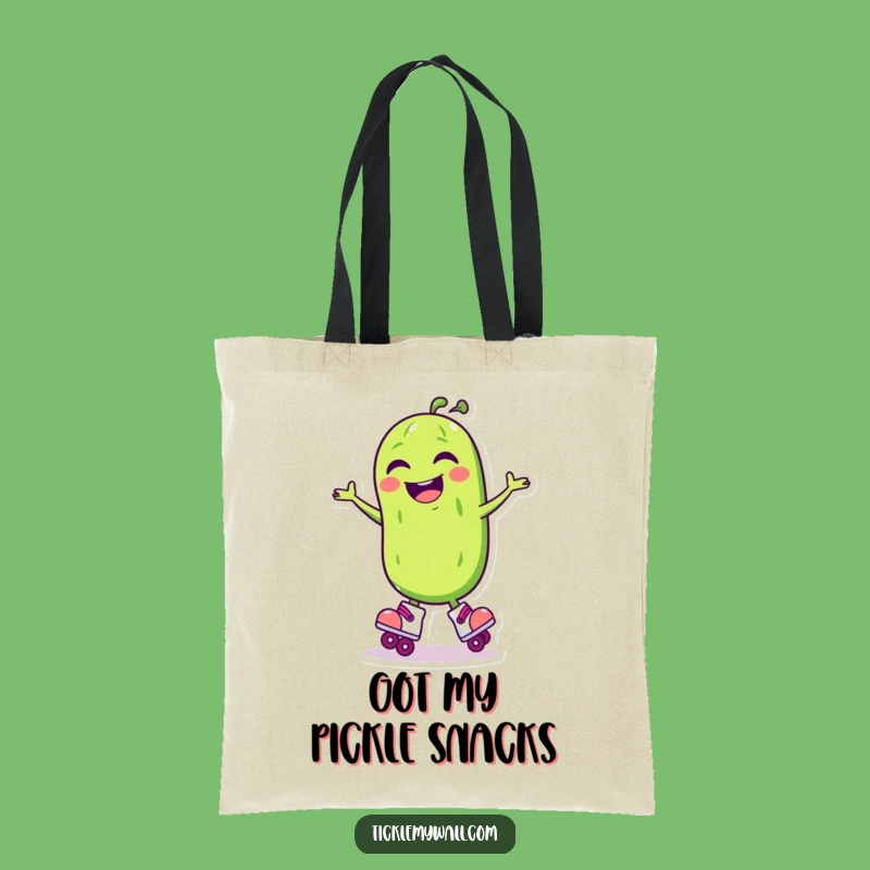 Funny Laughing Pickle Roller Skate Tote Bag: Carry Your Fun!