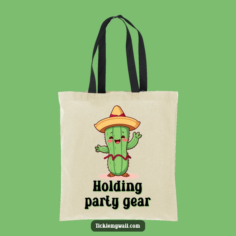 Funny Limbo Cactus Tote Bag: Fiesta Fun Print, Practical Funny Gift