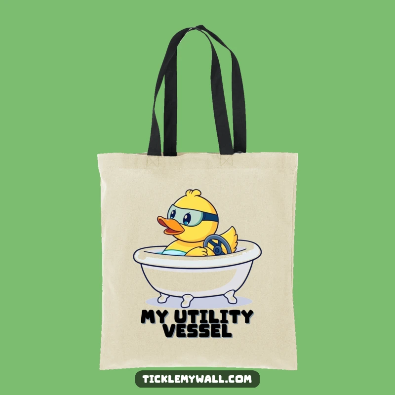 Funny Rubber Duck Race Car Tote Bag Gift - Carry Your Bathtub Speed!