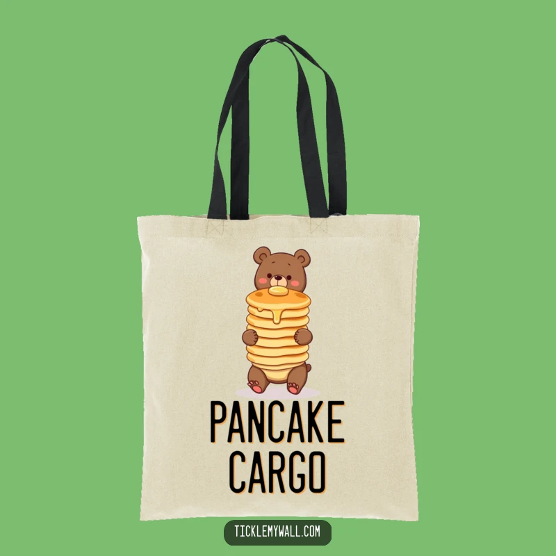 Funny Clumsy Bear Tote Bag: Carry Your Breakfast & Humor